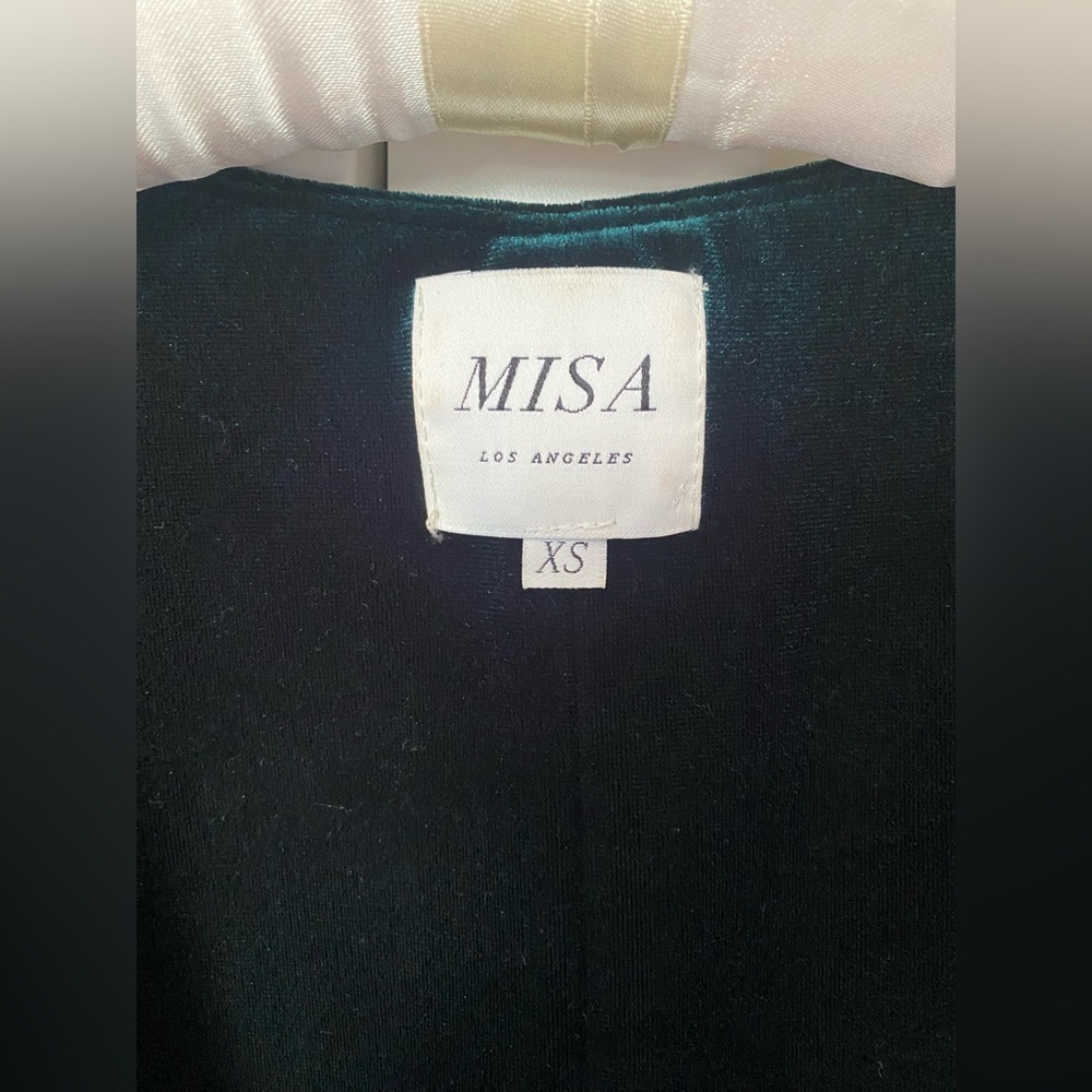 Misa Los Angeles Emerald Green Velvet “Selina” Midi Ankle Length Wrap Dress XS - Picture 5 of 8